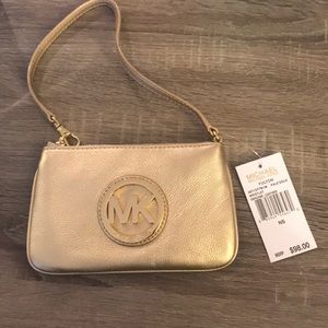 NWT! Gold Michael Kors Wristlet